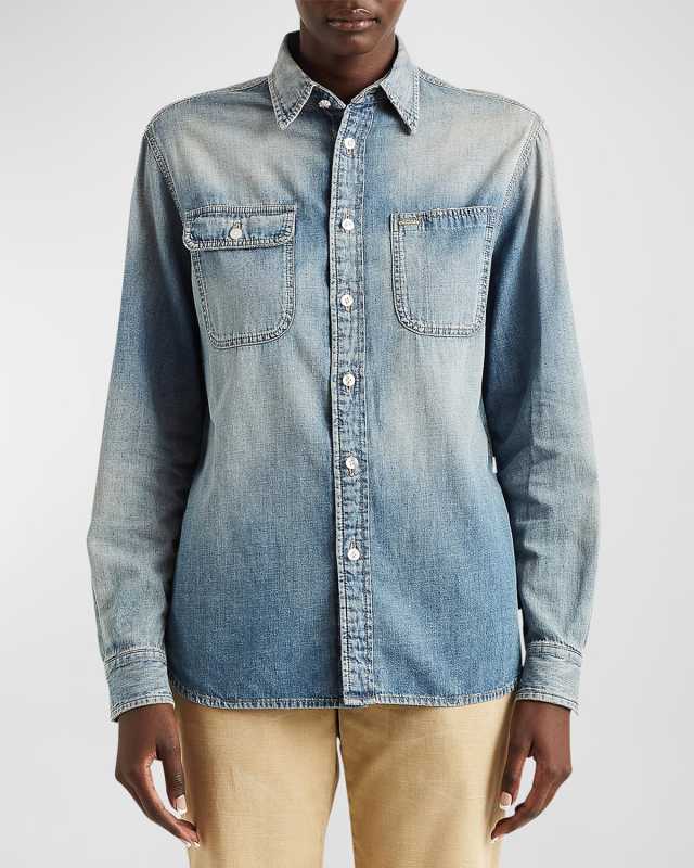 Tamia Button-Down Chambray Shirt